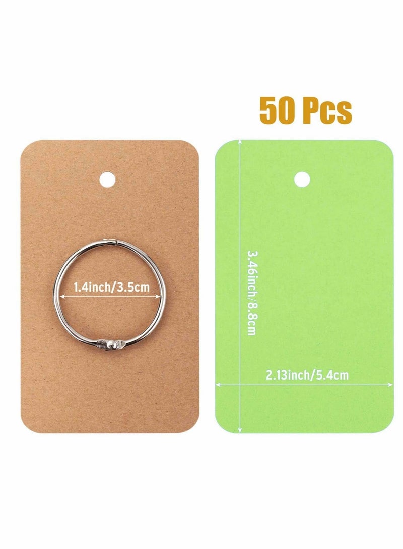 Generic Mini Colored Index Cards with Ring Heavyweight Kraft Paper for Studying 8 Pack  - Image 2