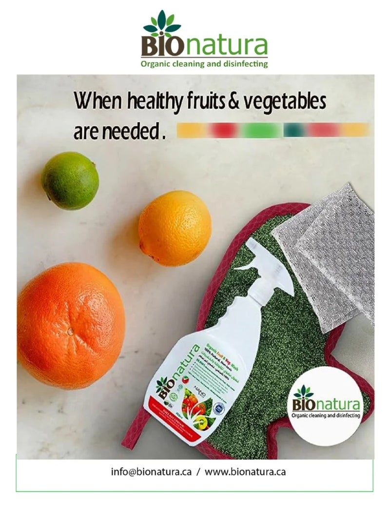 BioNatura Organic Fruit and Vegetable Wash  750 ml Natural Produce Cleaner Non-Toxic Eco-Friendly Biodegradable Plant-Based Removes Pesticides Preserves Freshness Safe for All Fruits and Vegetables - Image 3