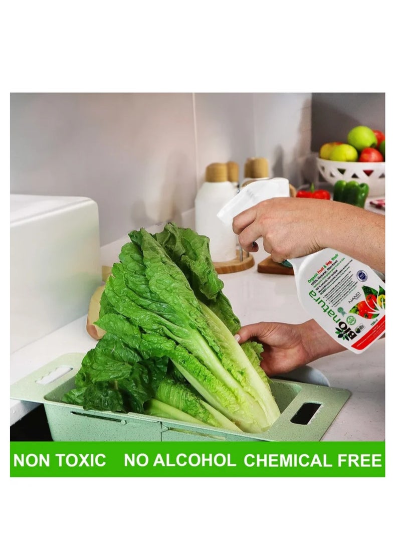BioNatura Organic Fruit and Vegetable Wash  750 ml Natural Produce Cleaner Non-Toxic Eco-Friendly Biodegradable Plant-Based Removes Pesticides Preserves Freshness Safe for All Fruits and Vegetables - Image 5
