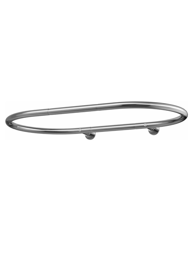 Stainless Steel Oval Shower Curtain Rod Hoop Square Shape Bathroom Rod for Clawfoot Tub FreeStanding Tubs (Silver) - Image 1