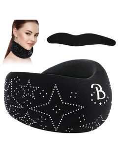 SYOSI Soft Foam Neck Brace, Adjustable Star Diamond Neck Collar, Sleep Neck Support, Relieve Neck Discomfort and Spinal Stress, Neck Posture Correction (Black, 3.3" Depth Collar, L)  - Image 1
