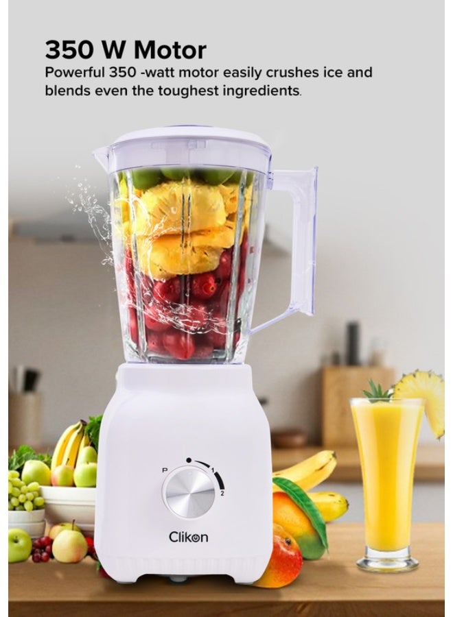 Clikon 2-In-1 Juicer Blender Chopper Set With Wet And Dry Grinder Jar 1.5L 1.5 L 550 W CK2690 White - Image 2