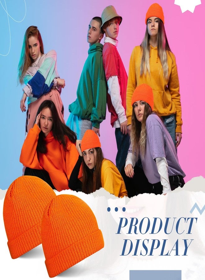 Vabean 24 Pack Unisex Beanie Cap Knitted Warm Beanies Orange Hunting Hat Men Women Hunter Orange Hats for Hunting(Bright Orange) - Image 4