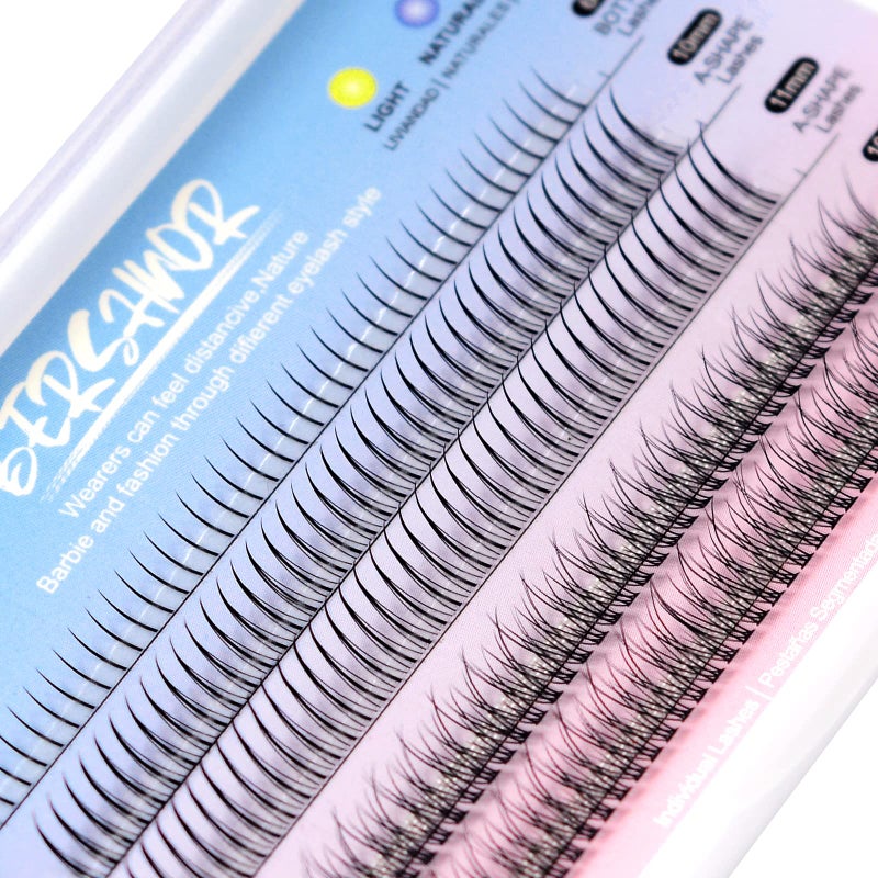 BERSHNOR BlueSmurfs Individual Fairy Eyelashes Extensions Fluffy DIY Cute Eye Cluster Eyelashes Natural Faux Mink False Eye Lashes Multipack of 170 Mini Individuals Fairy Lash Clusters (Include Bottom Lashes) - Image 4