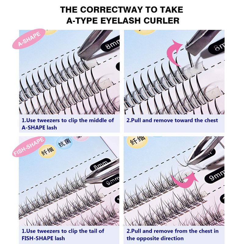 BERSHNOR BlueSmurfs Individual Fairy Eyelashes Extensions Fluffy DIY Cute Eye Cluster Eyelashes Natural Faux Mink False Eye Lashes Multipack of 170 Mini Individuals Fairy Lash Clusters (Include Bottom Lashes) - Image 5