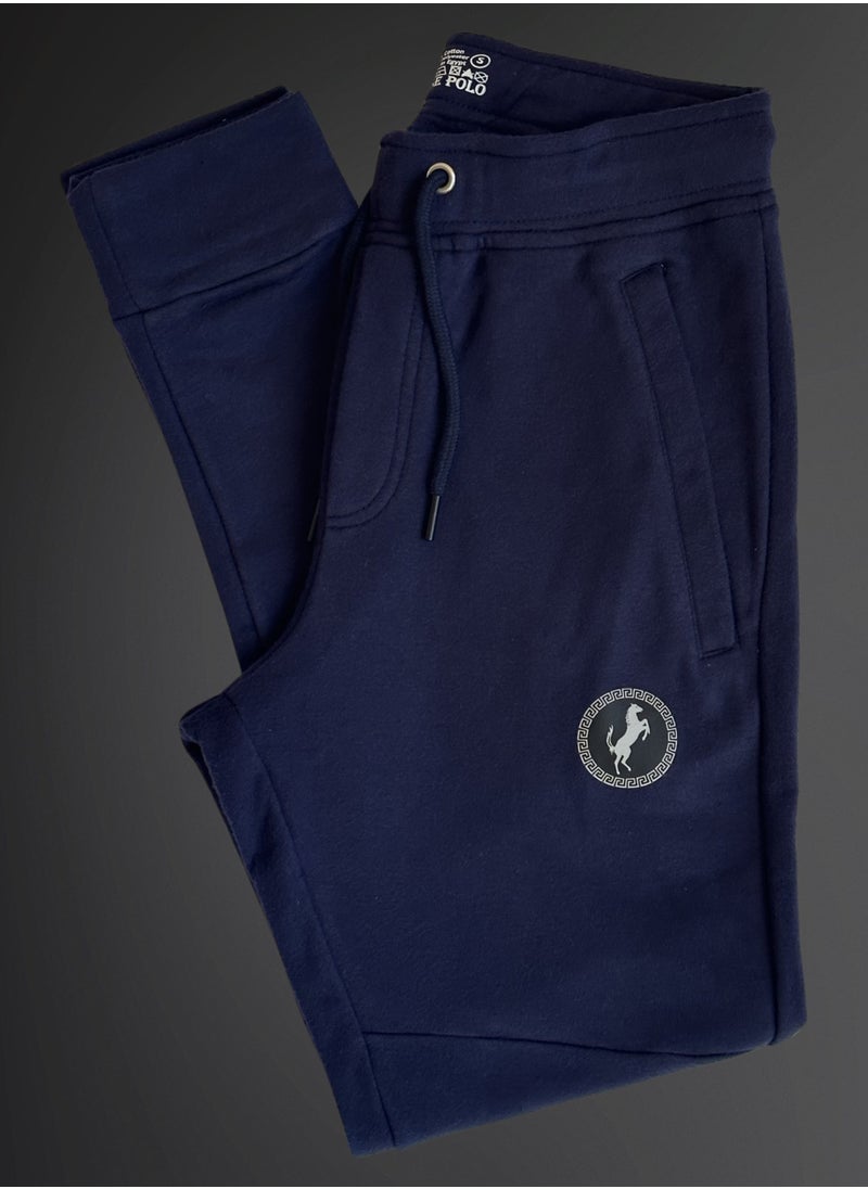 Horse Polo Horse Polo Sweat Pant with logo printed, Navy blue  - Image 4
