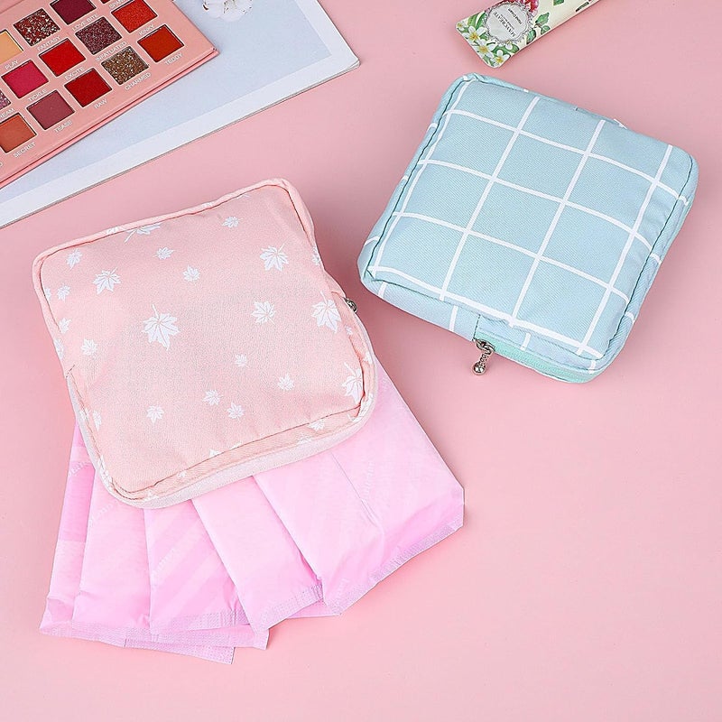 NIGHTSTAR Portable Mini Slim Fashion Nursing Sanitary Napkin Pouch Pad Holder Zipper Travel Cosmetic Makeup Jewellery Storage Bag for Girl and Women 3PCS - Image 2