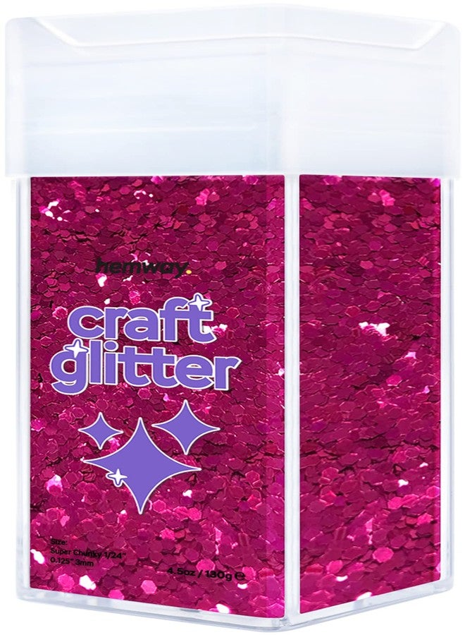 Hemway Premium Craft Glitter Shaker - Dark Rose Pink | 110g Super Chunky Metallic Flake Sequins for Resin & Epoxy Crafts | Craft Supplies for Tumblers, Festival, Art - Image 1