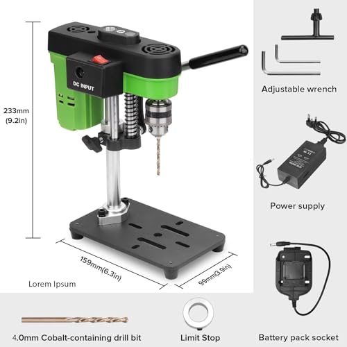 ZZTORQBOND Mini Bench Drill Press,Small Benchtop Drill Press,Two Power Supply Modes,High Precison Low Noise,Compact Benchtop Drilling Machine, DIY Jewelry Making, Metal Wood Working - Image 3
