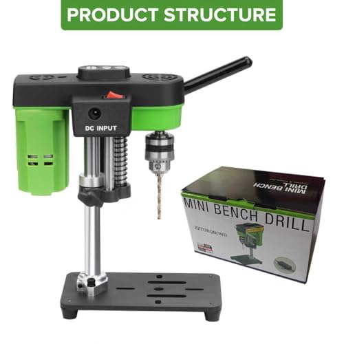 ZZTORQBOND Mini Bench Drill Press,Small Benchtop Drill Press,Two Power Supply Modes,High Precison Low Noise,Compact Benchtop Drilling Machine, DIY Jewelry Making, Metal Wood Working - Image 2