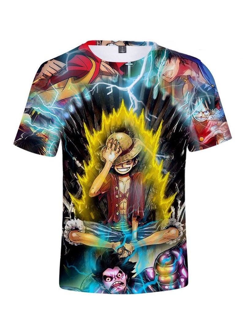 KUYING New One Piece Print Loose Round Neck Short Sleeved Shirt  - Image 1