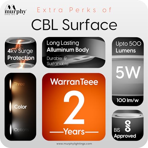 Murphy Plastic 5Watts Cbl Round Surface Down Light (Cool White) -Pack Of 2 - Image 4
