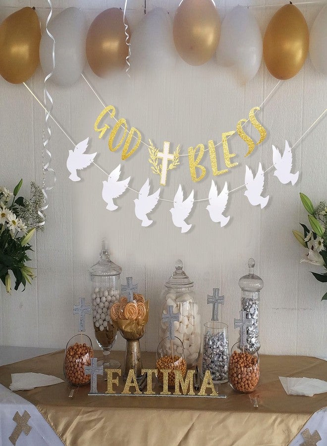 ZZDCMS God Bless Decorations - Baptism & First Communion Banners, Garlands & Backdrops for Boy/Girl - Image 3
