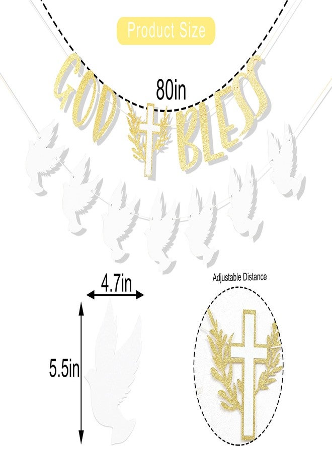 ZZDCMS God Bless Decorations - Baptism & First Communion Banners, Garlands & Backdrops for Boy/Girl - Image 2