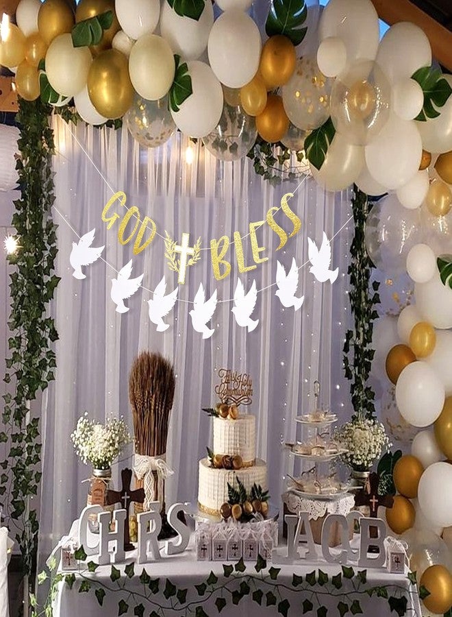 ZZDCMS God Bless Decorations - Baptism & First Communion Banners, Garlands & Backdrops for Boy/Girl - Image 4