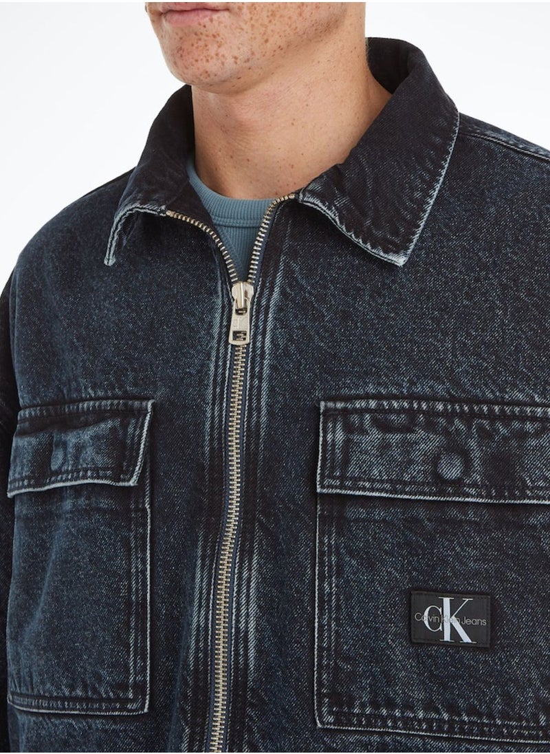 Calvin Klein Jeans - Mid Wash Logo Denim Jacket - Image 1