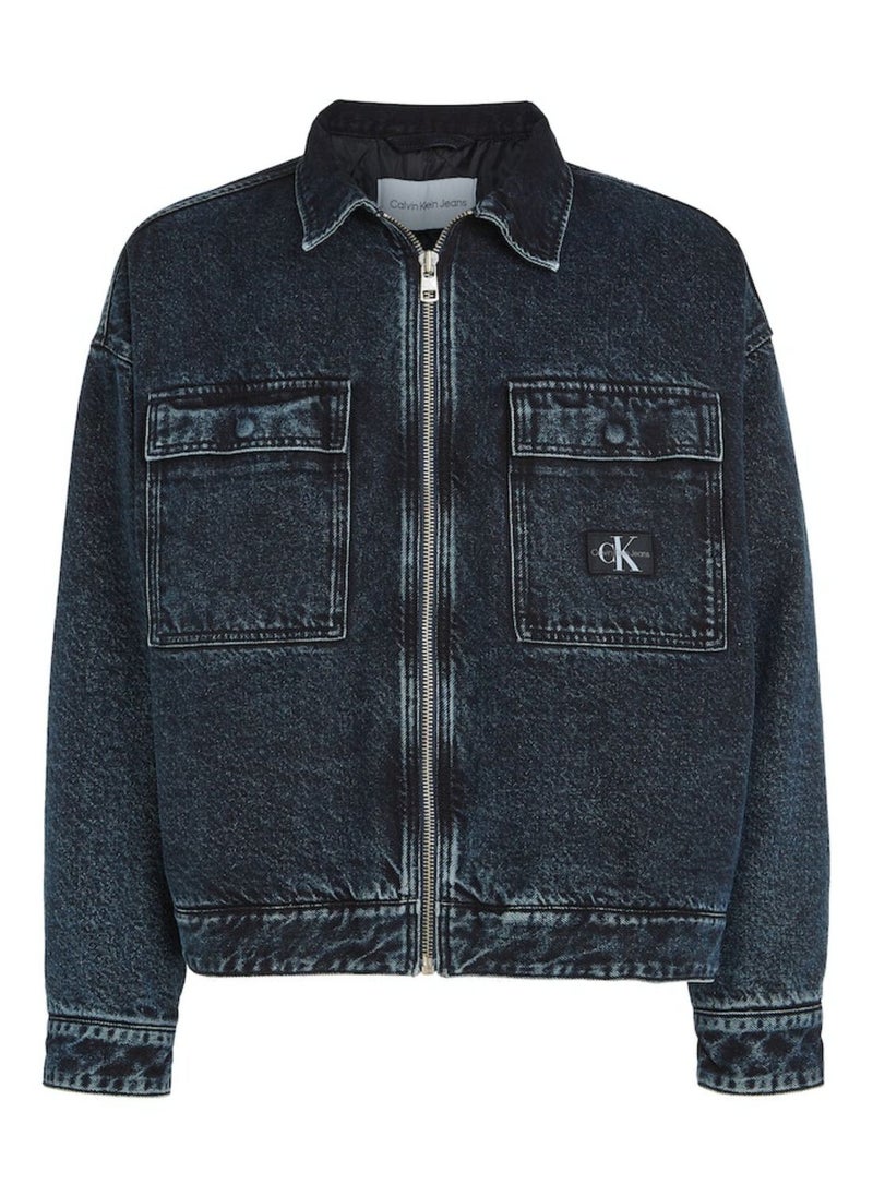Calvin Klein Jeans - Mid Wash Logo Denim Jacket - Image 1