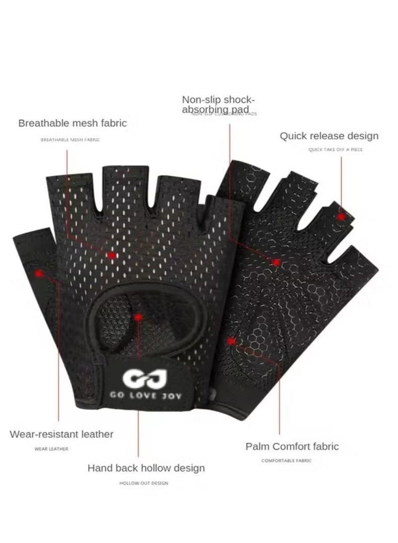 GO Fitness Gloves for Men & Women – Anti-Slip Half-Finger for Gym, Weight Training & Cycling - Image 3