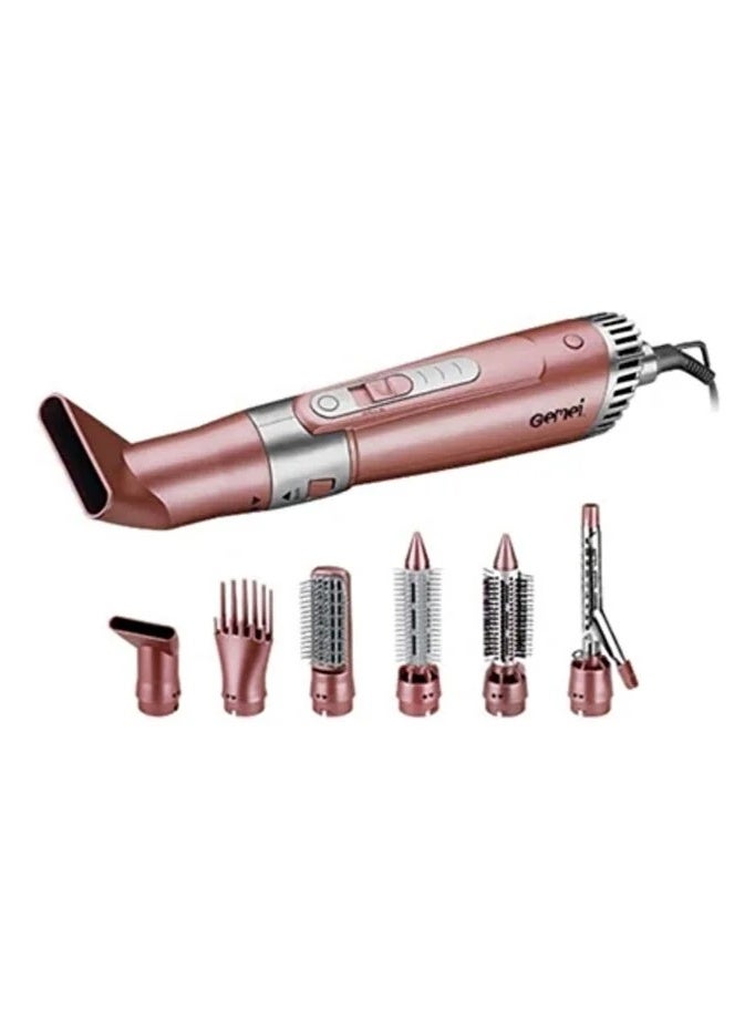 Gemei 7in1 Curler Multi-functional Styling Capabilities 2200W Hair Dryer with Styling Attachments - White - Image 1