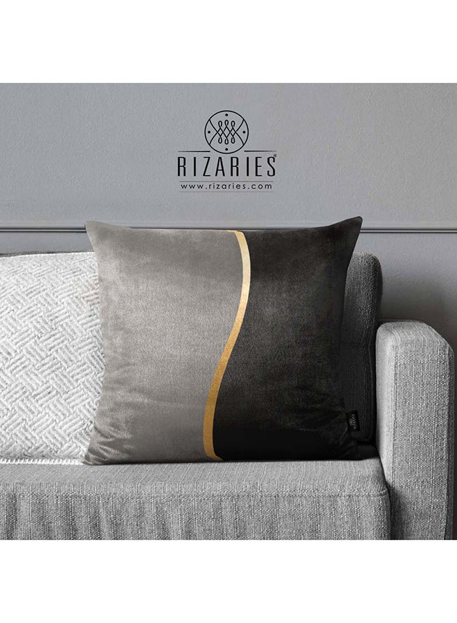RIZARIES وسادة رمي رمادية ذهبية ناعمة للغاية - Image 2
