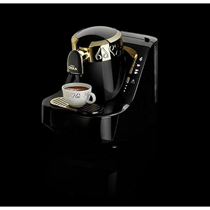 ارزوم اوكا ماكينة صنع القهوة التركية Ok008، اللون أسود ذهبي، ضمان من الشركة المصنعة لمدة عام واحد كحد أدنى - Image 3