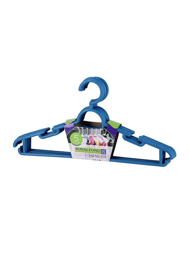 Royalford 5 Pieces Cloth Hanger Blue Blue/Brown-Assorted 36x100cm - Image 1