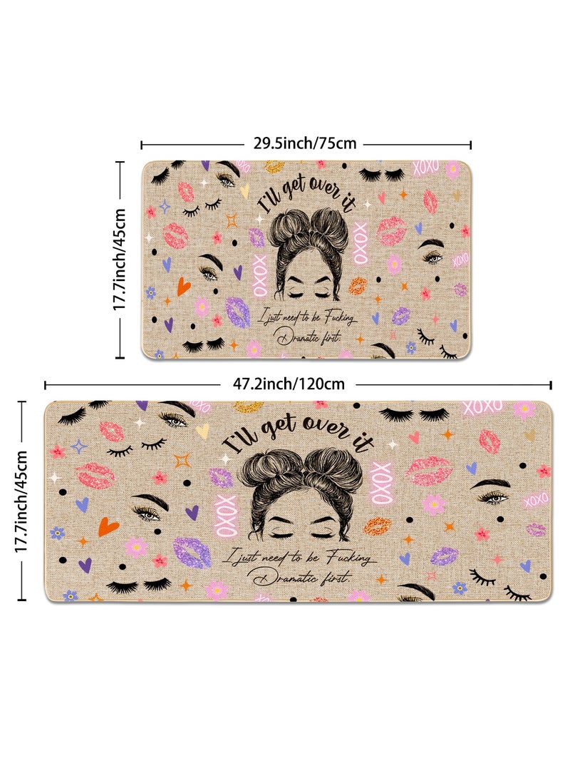 2 PCS Kitchen Floor Mats Rugs Set, Cushion Floor Carpet, Waterproof, Oil Resistant and Anti-Fatigue PU Standing Mat for Kitchen, Floor, Office, Sink, Laundry 45*75CM+45*120CM - Image 5