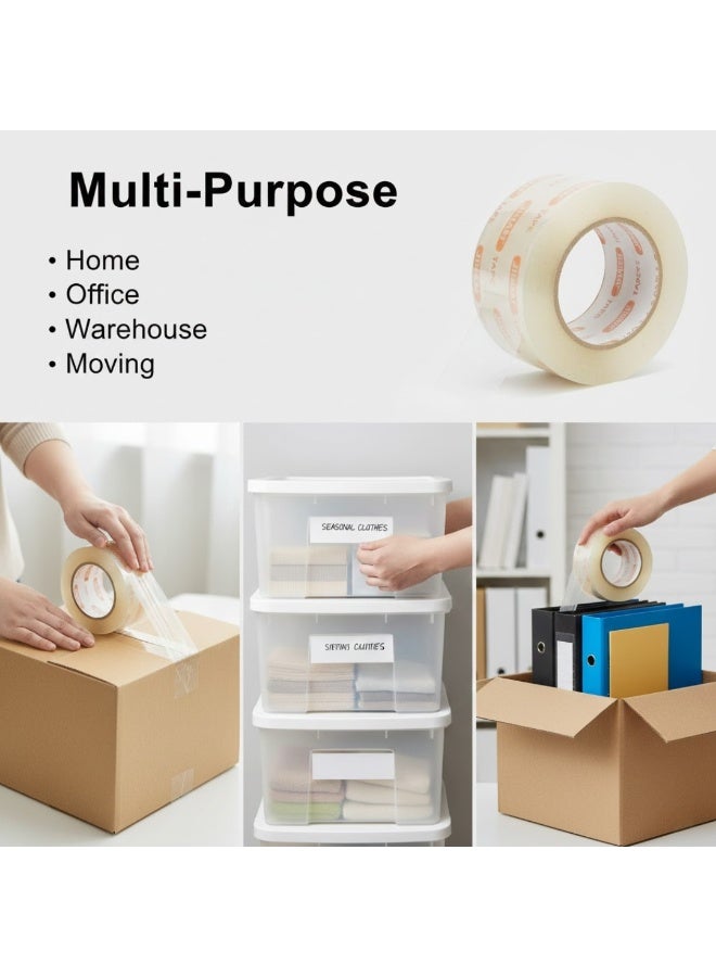 جيهام لفائف شريط تغليف شفاف - شريط لاصق قوي ومتين لإغلاق الكراتين، شريط تغليف شفاف تمامًا للشحن والنقل والتخزين والمكاتب والمستودعات والاستخدام المنزلي، شريط سهل الفتح ومقاوم للتمزق - Image 5