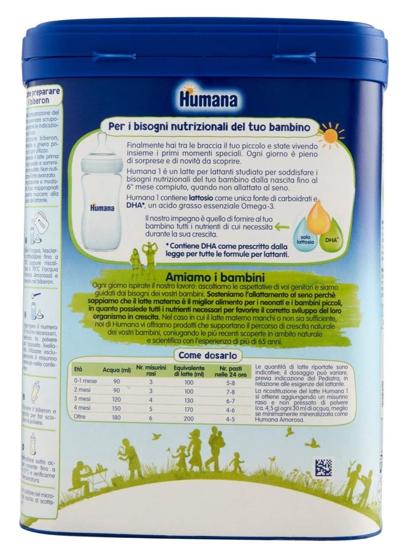 Humana Infant Baby Milk 800g stage 1 - Image 2
