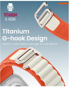 Moxedo Moxedo Alpine Loop Watch Band Adjustable Sports Nylon Woven with Titanium G-Hook Strap Compatible with Apple Watch Band Series 8,7,6,5,4,3,2,1,SE Ultra design for 44mm,45mm,49mm (Sunset Starlight)  - Image 3
