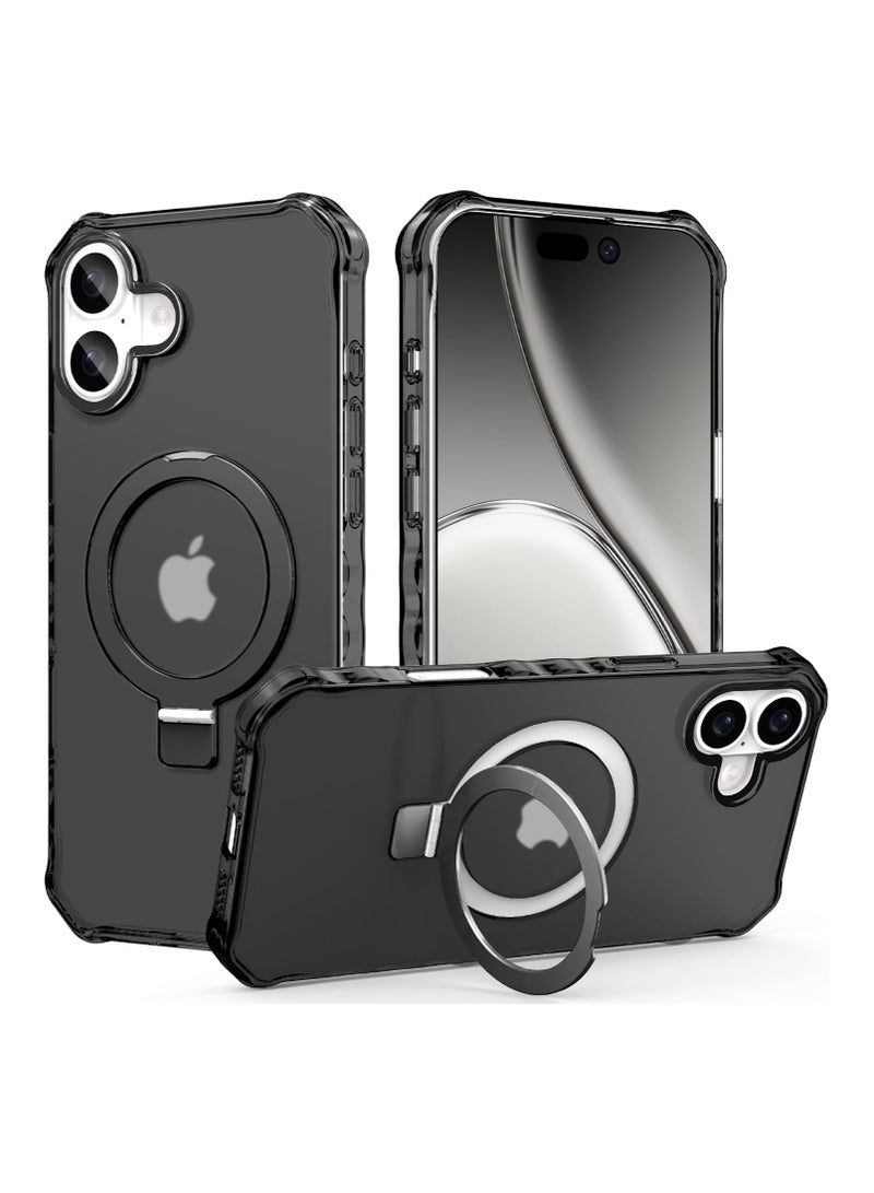 عام حافظة مع قاعدة مغناطيسية غير مرئية لجهاز iPhone 16، متوافقة مع MagSafe، إطار موجي للحماية من الصدمات، حافظة رقيقة غير لامعة وشفافة لجهاز iPhone 16 - Image 1