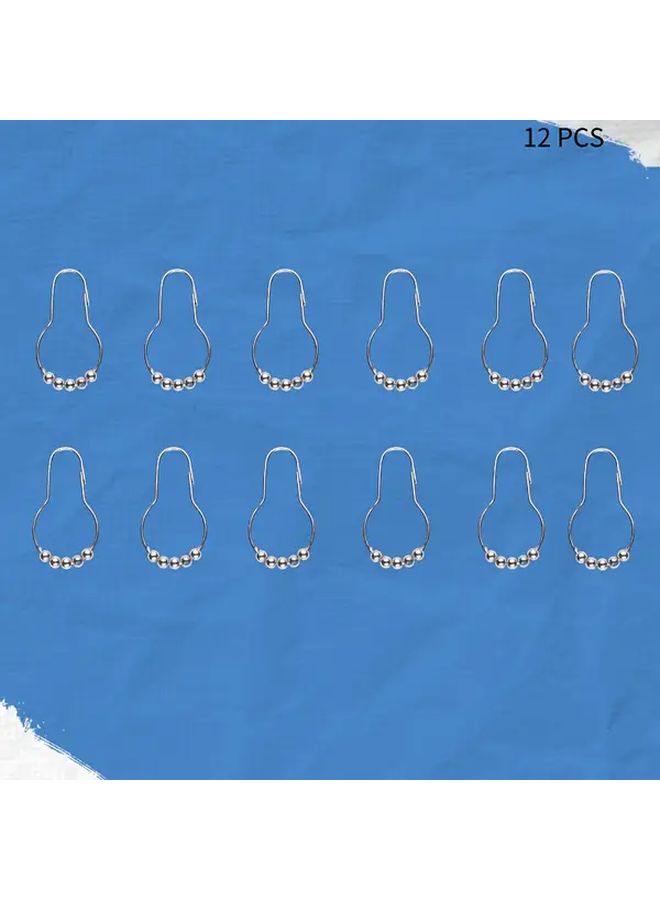 Heavy Duty Shower Curtain Rings 12 Pieces Rust Resistant No Tools Installation - Image 4