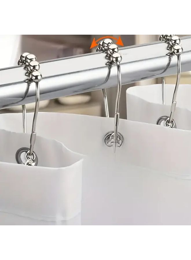 Heavy Duty Shower Curtain Rings 12 Pieces Rust Resistant No Tools Installation - Image 5