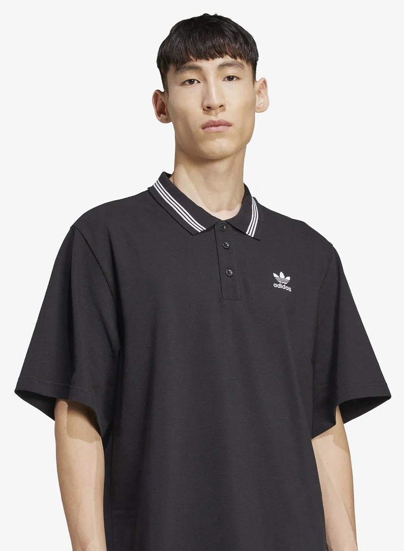 Adidas Originals BLACK/WHITE Adicolor Loose Polo  | Best Price UAE