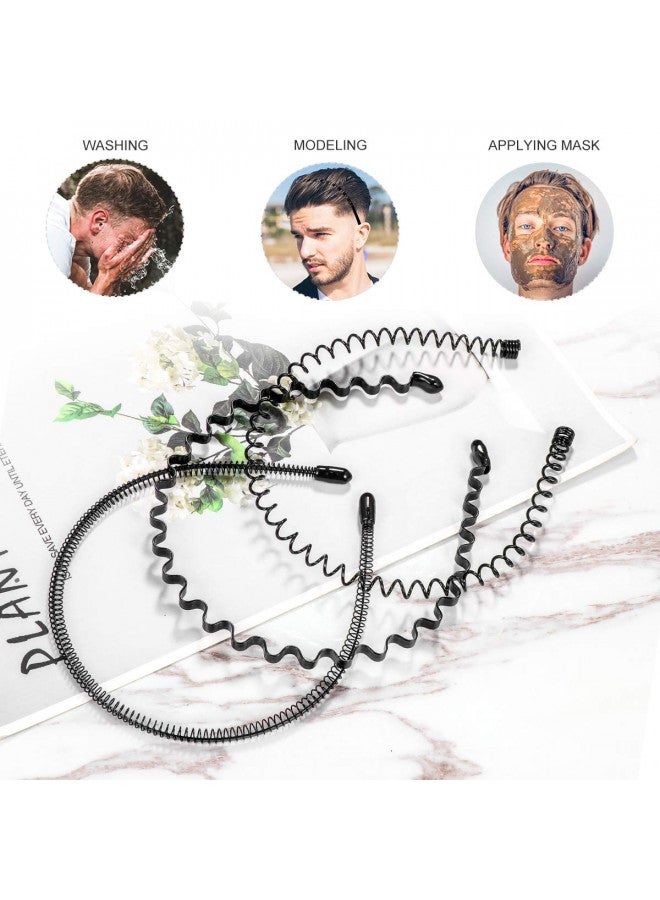 Lurrose 6Pcs Unisex Wavy Headband Metal Men Hair Band Elastic Non Slip Hair Hoop Sports Fashion Headwear for Women Menf - Image 4