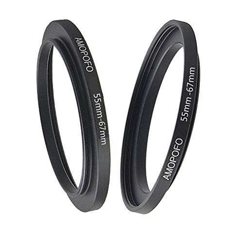 Amopofo 55mm to 67mm Step-Up Ring Filter adapter/55mm to 67mm Camera Filter Ring for 67mm UV,ND,CPL,Metal Step Up Ring - Image 2