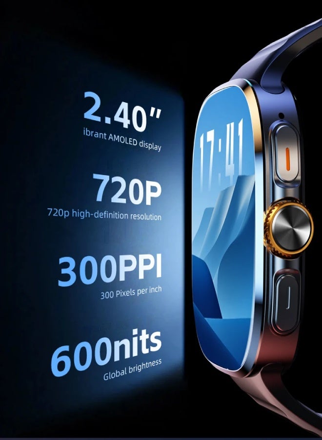AROAQ M99 Smartwatch 4G SIM Card Android 10 Watch 2.4‘’ AMOLED Ultra Screen 2100mAh GPS WIFI NFC Smart Watches for Men-Black(3GB, 32GB)  - Image 5