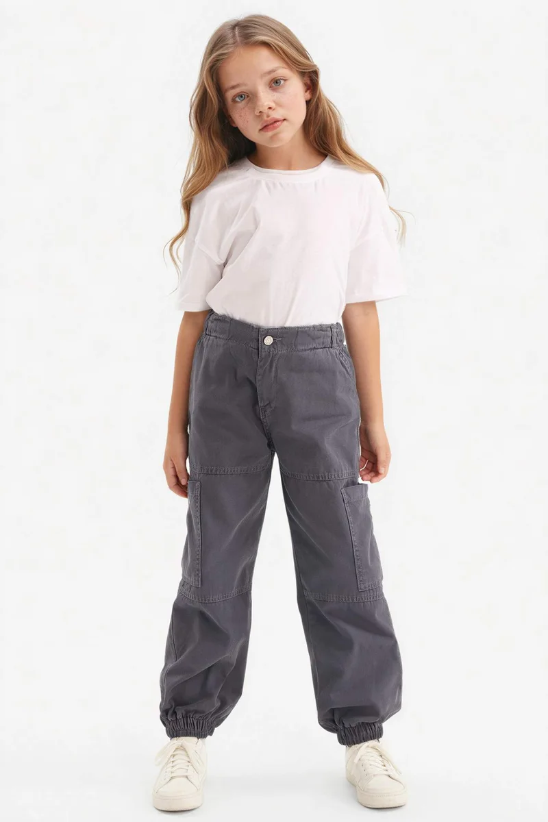 ديفاكتو Girl Parachute Cotton Cargo Pants