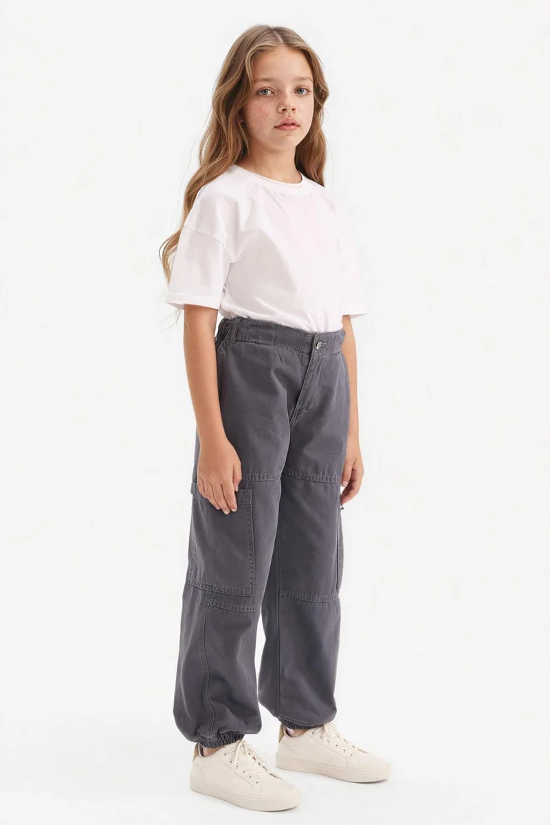 ديفاكتو Girl Parachute Cotton Cargo Pants