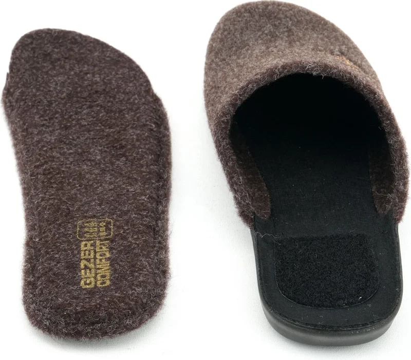 Gezer Winter Men's Felt Removable Sole Home Garden Slippers
