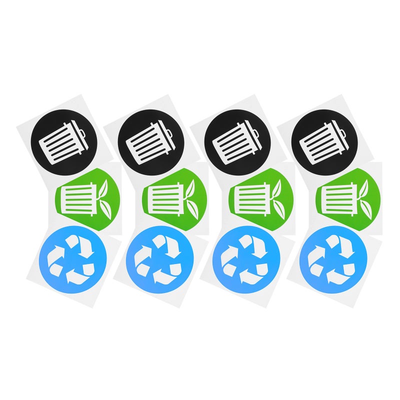 12pcs Adhesive Waste Sorting Stickers Trash Can Recycling Stickers Trash Label Decors - Image 3
