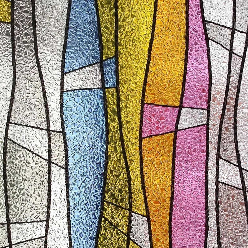 Style japanese technology 3D xx static glass foil film self-colored stained glass 46 cm x 1 m -MERZ05