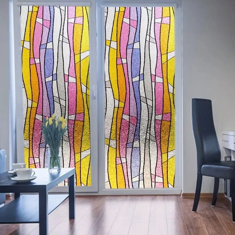Style japanese technology 3D xx static glass foil film self-colored stained glass 46 cm x 1 m -MERZ05