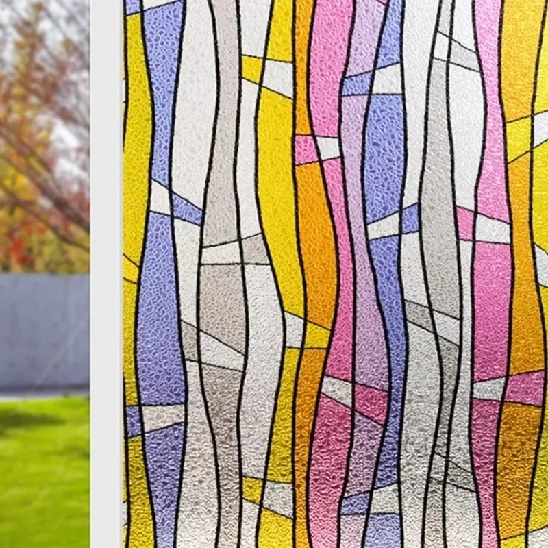 Style japanese technology 3D xx static glass foil film self-colored stained glass 46 cm x 1 m -MERZ05