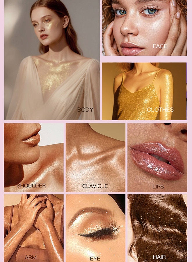 سكر سام تسليط الضوء على رذاذ مسحوق | رذاذ وميض التوهج ، سائل زيت الجسم يسرع من السهل على الرطوبة الطبيعية بريق الوجه يضيء اللؤلؤ اللؤلؤ إضاءة ماكياج ملقيه للوجه والجسم (#01clear) - Image 2