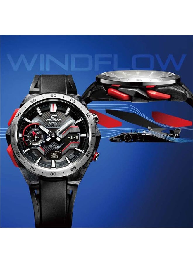 Casio Edifice ECB-2200P-1ADF Men’s Bluetooth Solar Chronograph Watch – Windflow Racing Design, Black Dial, Resin Strap, Sapphire Glass, 100M Water Resistant - Image 3