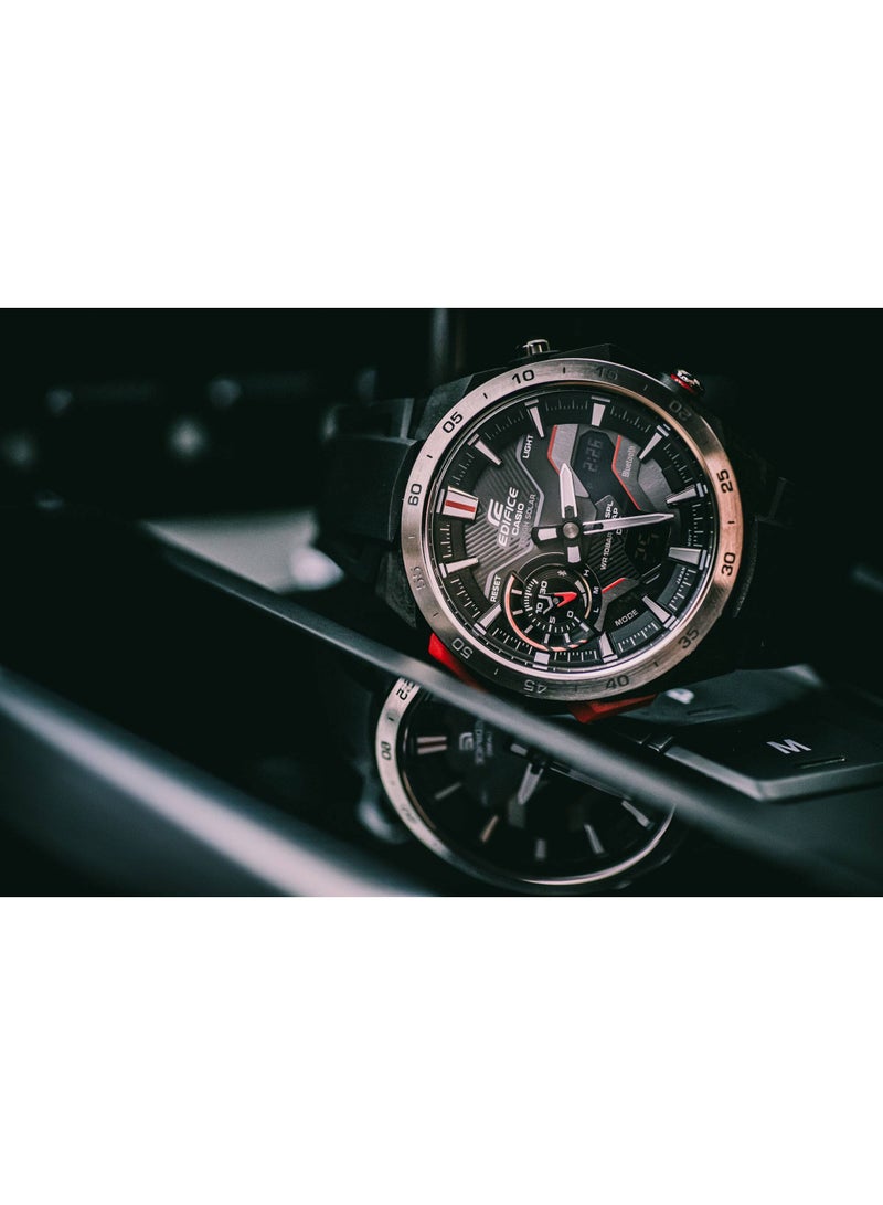 Casio Edifice ECB-2200P-1ADF Men’s Bluetooth Solar Chronograph Watch – Windflow Racing Design, Black Dial, Resin Strap, Sapphire Glass, 100M Water Resistant - Image 5