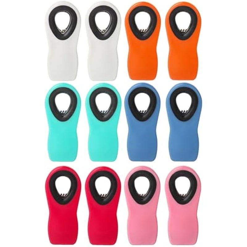 Magnetic Bag Clips - 12 Pack Assorted Colors, Chip Clips for Food Packages, Fridge - Image 1