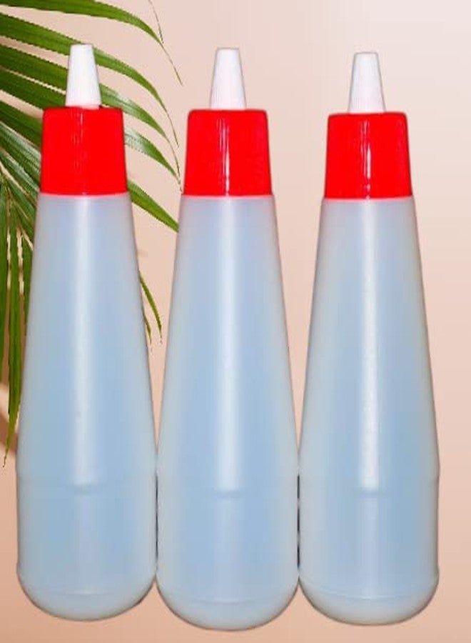 ImegaZ Reusable Squeezy Sauce Bottle, Food Grade Ketchup Bottle, Freezer Safe (400 ML, White color, Pack of 3) - Image 1