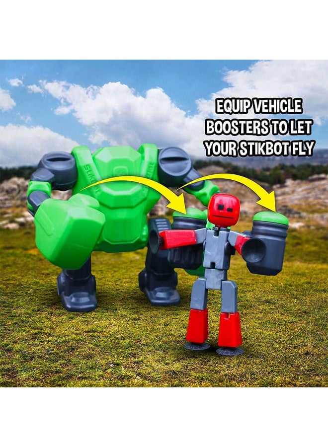 StikBot Zing Megabots 3 Pack, Complete Set of 3 Poseable Action Figures and Mega Vehicles, Turbo Cycle, Knockout and Avalanche - Image 5